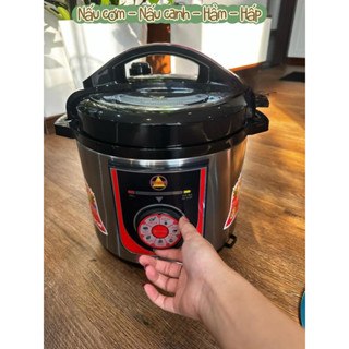 Nồi Áp Suất Điện MOONHOUSE 6 lít màu đỏ nồi hầm ,ninh ,nấu cơm đa năng hàng chính hãng bảo hành 24 tháng