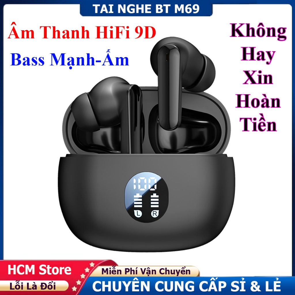 Tai Nghe Bluetooth5.4 M69-895B Bass Siêu Ấm Mạnh Nghe Nhạc 9D Chất Âm Hay Chống Nước,Gọi Thoại To Rõ