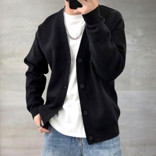 Áo khoác chống nắng Cadigan trơn nam nữ chất nỉ bông có túi tiện dụng, ao sweater thu đông cổ tim G