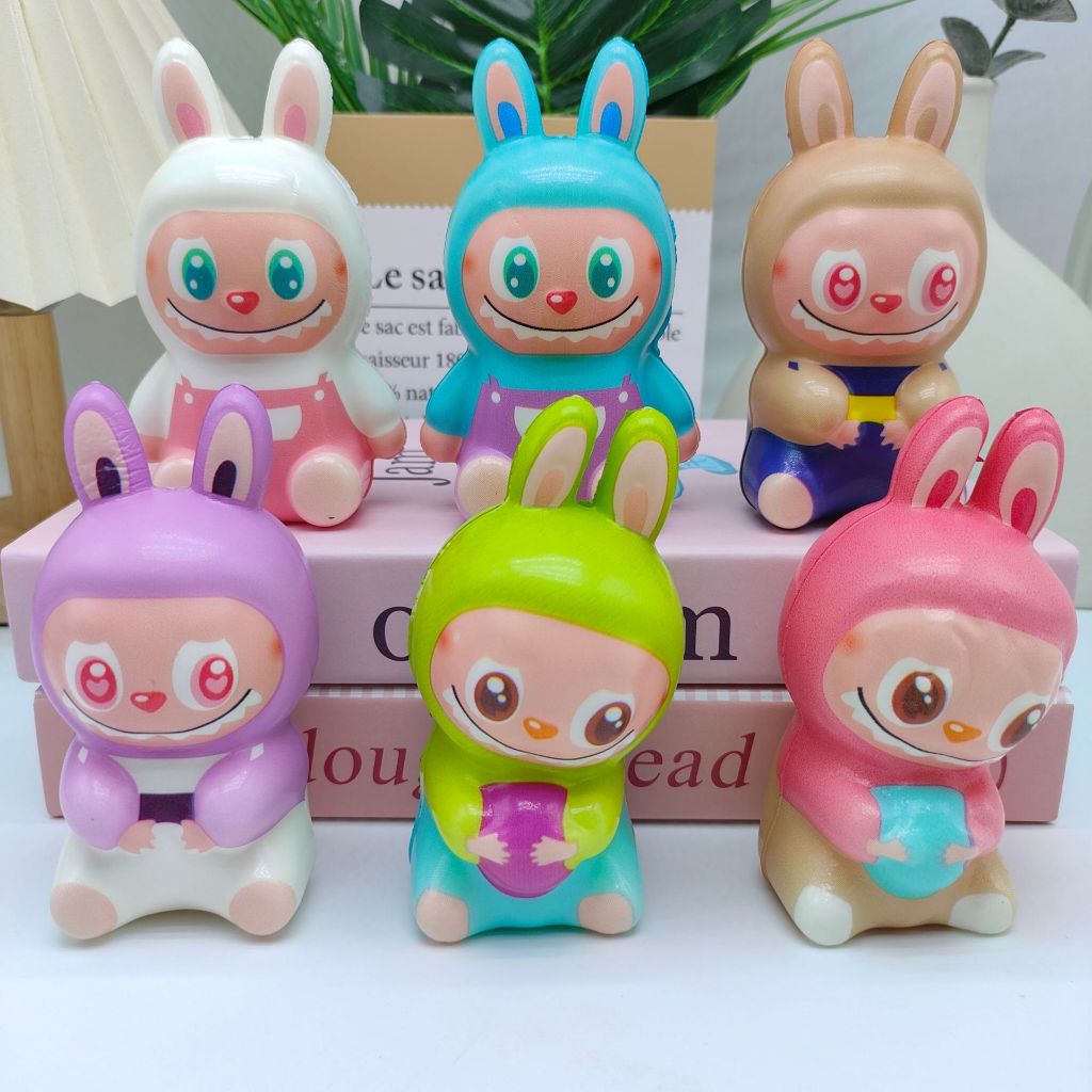 Haneso Squishy Labubu Đồ Chơi Xả Stress Giải Trí Mochi Popmart Monster Bóp Mềm Quà Tặng Sinh Nhật Tr