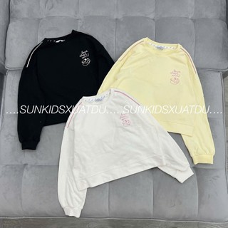Áo nỉ da cá bé gái phối chữ