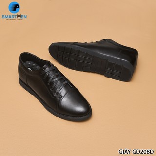 Giày tăng chiều cao da bò SMARTMEN GD2-08 ĐEN