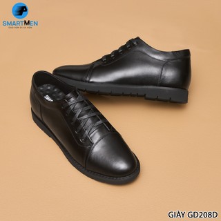 Giày tăng chiều cao da bò SMARTMEN GD2-08 ĐEN