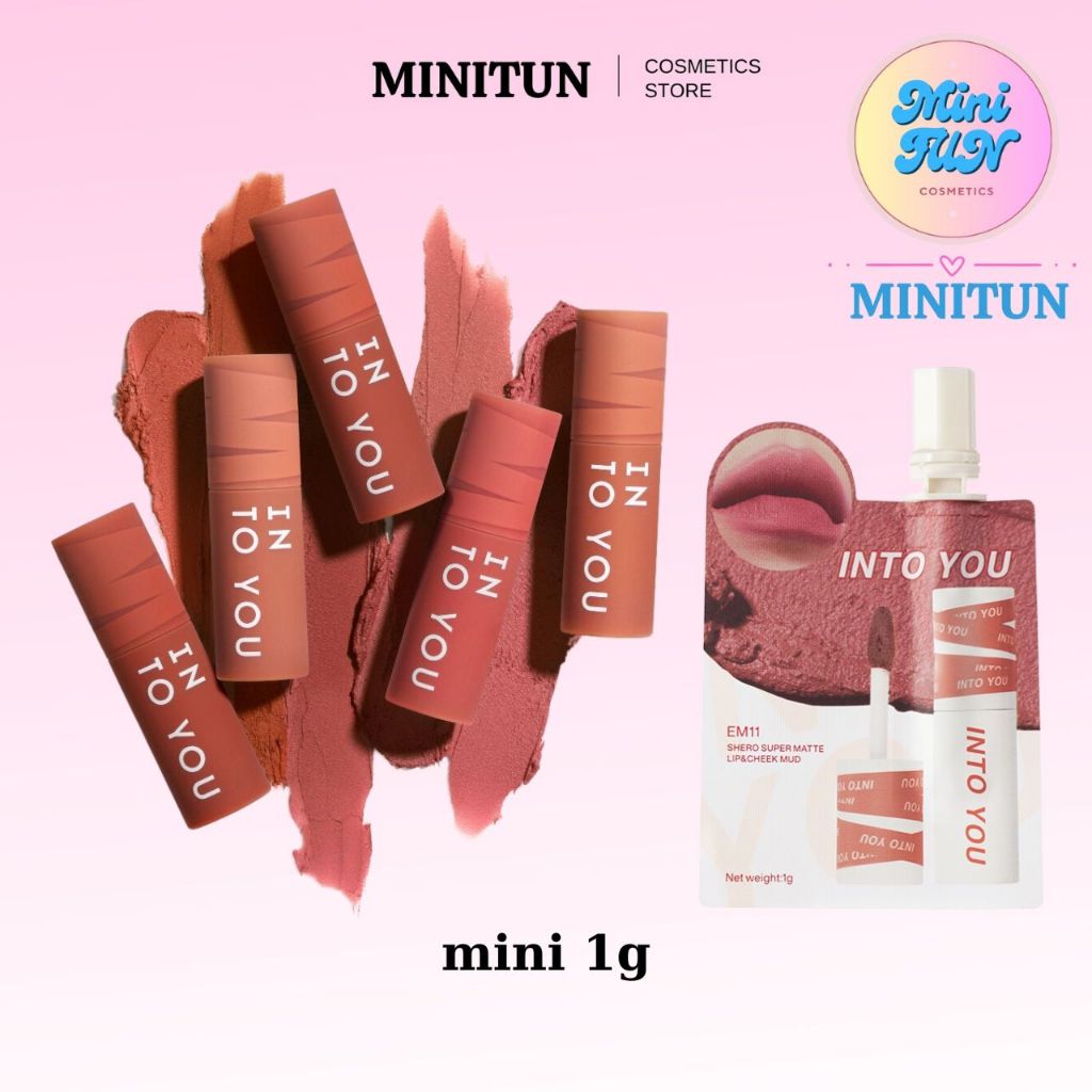 Son Lì Kem Into You Mờ Thâm Môi Mềm Mịn Tone Hồng Đất Mini 1g MiniTun