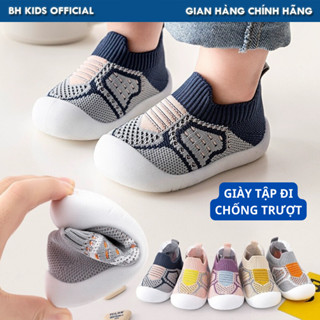  Giày bún tập đi cho bé từ 6-24 tháng họa tiết nhiều màu đế cao su non chống trơn trượt co giãn thoáng khí 