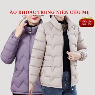 Áo khoác trung niên nữ cho mẹ, áo phao trần bông giữa cho các bà các mẹ  mặc ở nhà hay di chơi