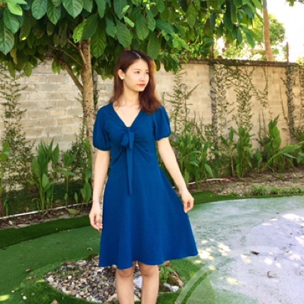 Váy Cho Con Ti GAO GAO Màu Xanh Chất Liệu Thoải Mái Dễ Mặc