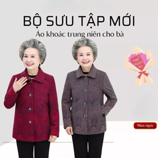 Áo khoác cho người già trong lót vải lụa, khoác dạ mềm