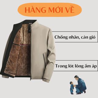 Áo khoác nam trung niên lót lông cho bố, áo khoác trung niên cho ông cho bố mẫu mới nhất 2025