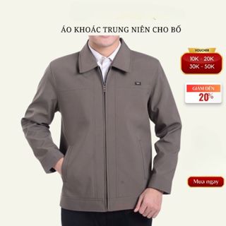 Áo khoác nhẹ dạ lì trung niên cho bố cho ông mặc đi chơi, trong lót vải, chất đẹp