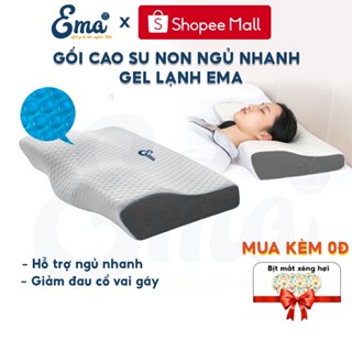 Gối ngủ nhanh cao su non Ema - Thiết kế chống đau cổ vai gáy, hỗ trợ ngủ nhanh