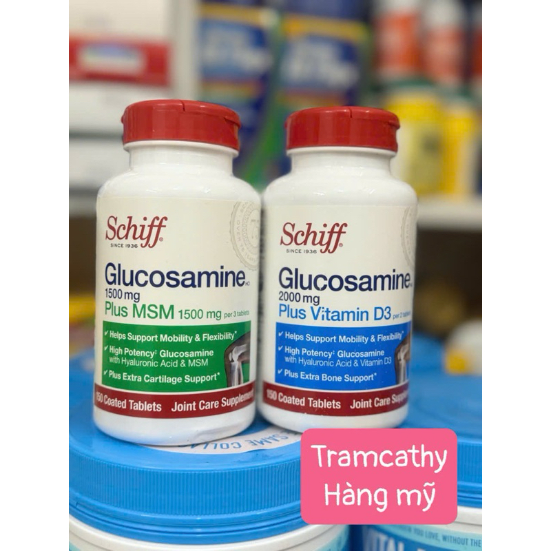 Glucosamine Schiff 1500mg plus MSM 2000mg plus D3 hỗ trợ xương khớp