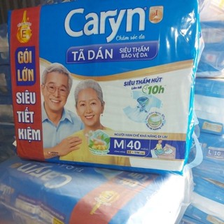 Tã/Bỉm dán người lớn/già siêu thấm Caryn Size M40 /L40
