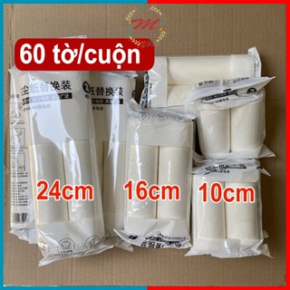 Lõi lăn bụi 10cm, 16cm, 24cm, 60 tờ cuộn lăn bụi quần áo, ga giường, lông chó mèo - MTDDT
