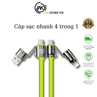 Cáp sạc nhanh 4 trong 1 WDC51 dây silicon bền bỉ, chống bẩn