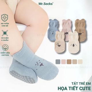 Vớ chống trượt ngã tập đi cho bé Mr.Socks, tất trẻ em có đệm silicon chống trượt YIQ-BC001-1DOI