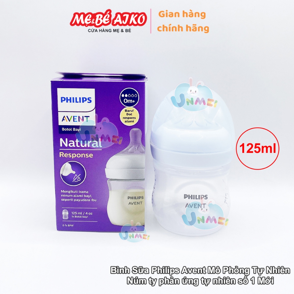 (Chính Hãng Avent) Bình sữa Philips Avent bằng nhựa mô phỏng tự nhiên không có BPA Bình Đơn 125/260/