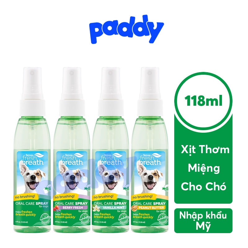  Xịt Thơm Miệng Chó Mèo Tropiclean Oral Care 118ml 