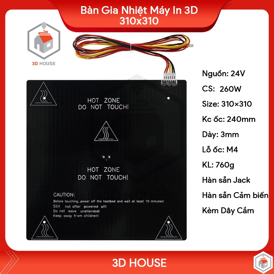 Bàn Gia Nhiệt Nhôm MK3 CR-10 Máy In 3D 310 x 310