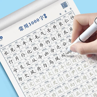MỚI Tập luyện viết 3000 chữ Hán in chìm thông dụng có phiên âm ( Tặng 1 bút 10 ngòi bay màu )
