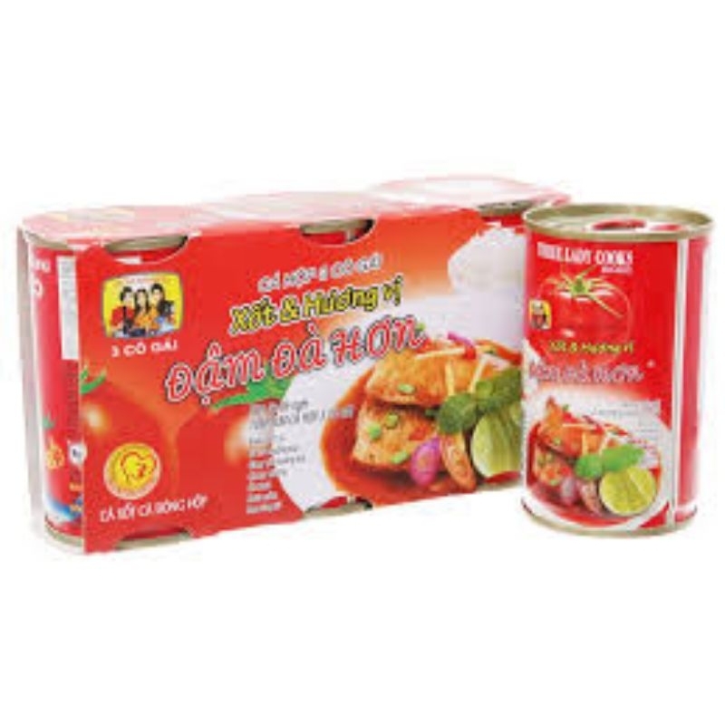 Lô 3 hộp Cá nục xốt cà 3 cô gái 155g