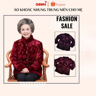 Áo ấm lót lông trung niên người già cho bà - nhung