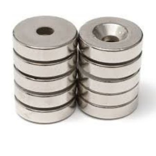 Set từ 1 đến 5 viên] Nam châm tròn trắng có lỗ (lỗ Col và lổ bằng)