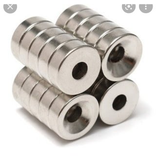 Set từ 1 đến 5 viên] Nam châm tròn trắng có lỗ (lỗ Col và lổ bằng)