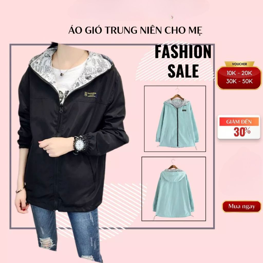 Áo gió nữ siêu xinh ( mặc được 2 mặt)