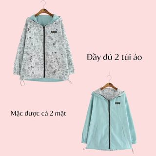 Áo gió nữ siêu xinh ( mặc được 2 mặt)