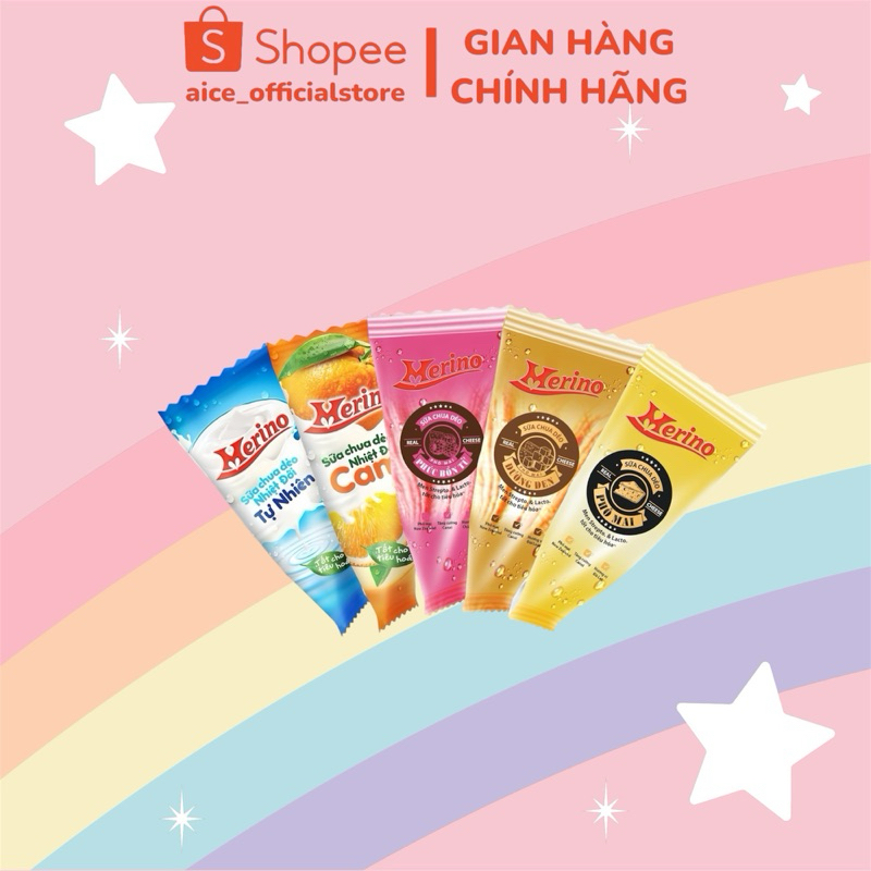 Túi Sữa Chua Dẻo Merino Chính Hãng Mix Vị 50g New 2026 - Date 2026