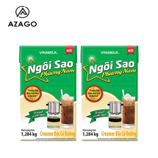 Combo 02 Hộp Sữa đặc có đường Ngôi Sao Phương Nam Xanh lá / XANH DƯƠNG 1284g - AZAGO