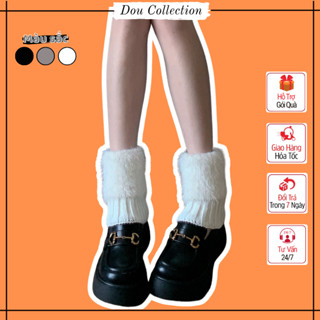  Vớ Tất Len Phối Lông Unisex Vớ Ống Chân Giữ Ấm Phối Giày Boot Cá Tính Phong Cách Jengiang Lolita Nhật Bản- TV040 