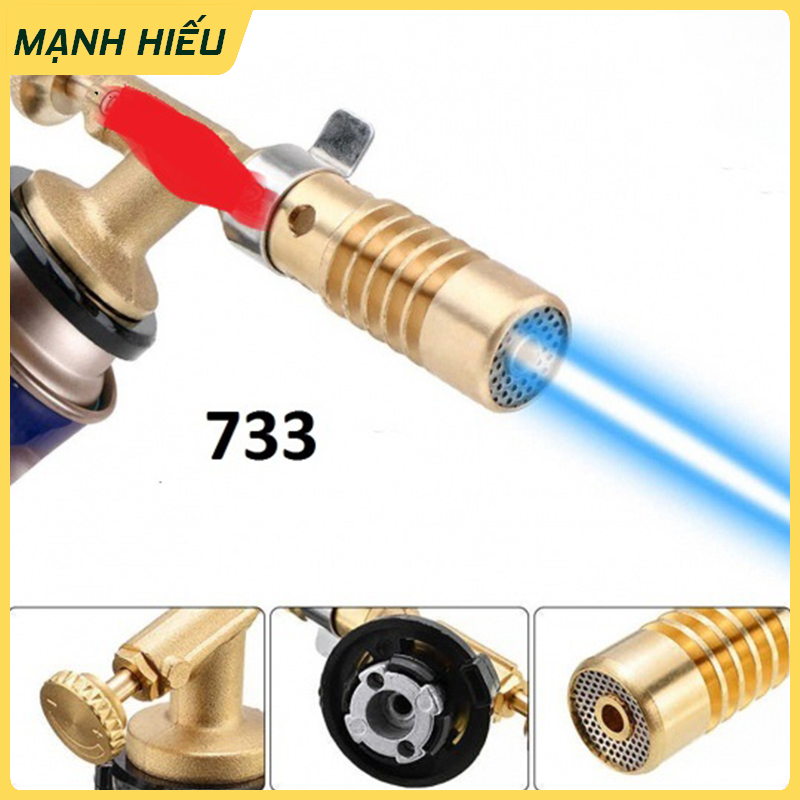 Đèn khò gas 1300 độ bằng đồng nguyên khối độ bền cao, đèn khò ga mini cao cấp