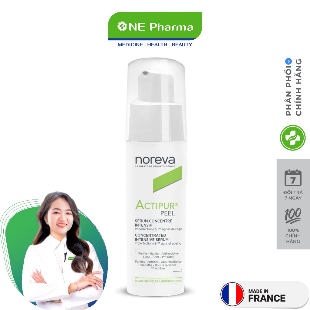 Serum Cấp Ẩm, Kiềm Dầu, Giảm Mụn Và Trẻ Hoá Da Noreva Actipur Peel Concentrated 30ML