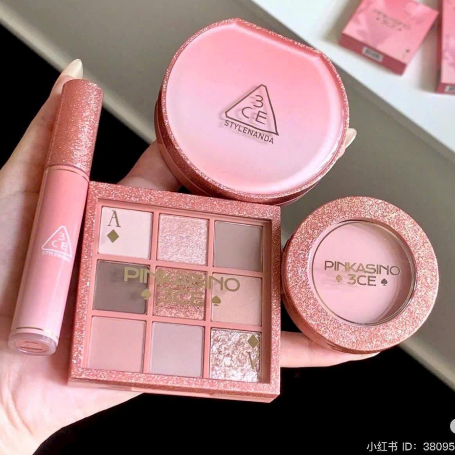 3CE PINKASINO Phấn Mắt Knotted Pink Quiet Brown Phấn Má City Mauve Pink Filter Son Hazy Lip Clay
