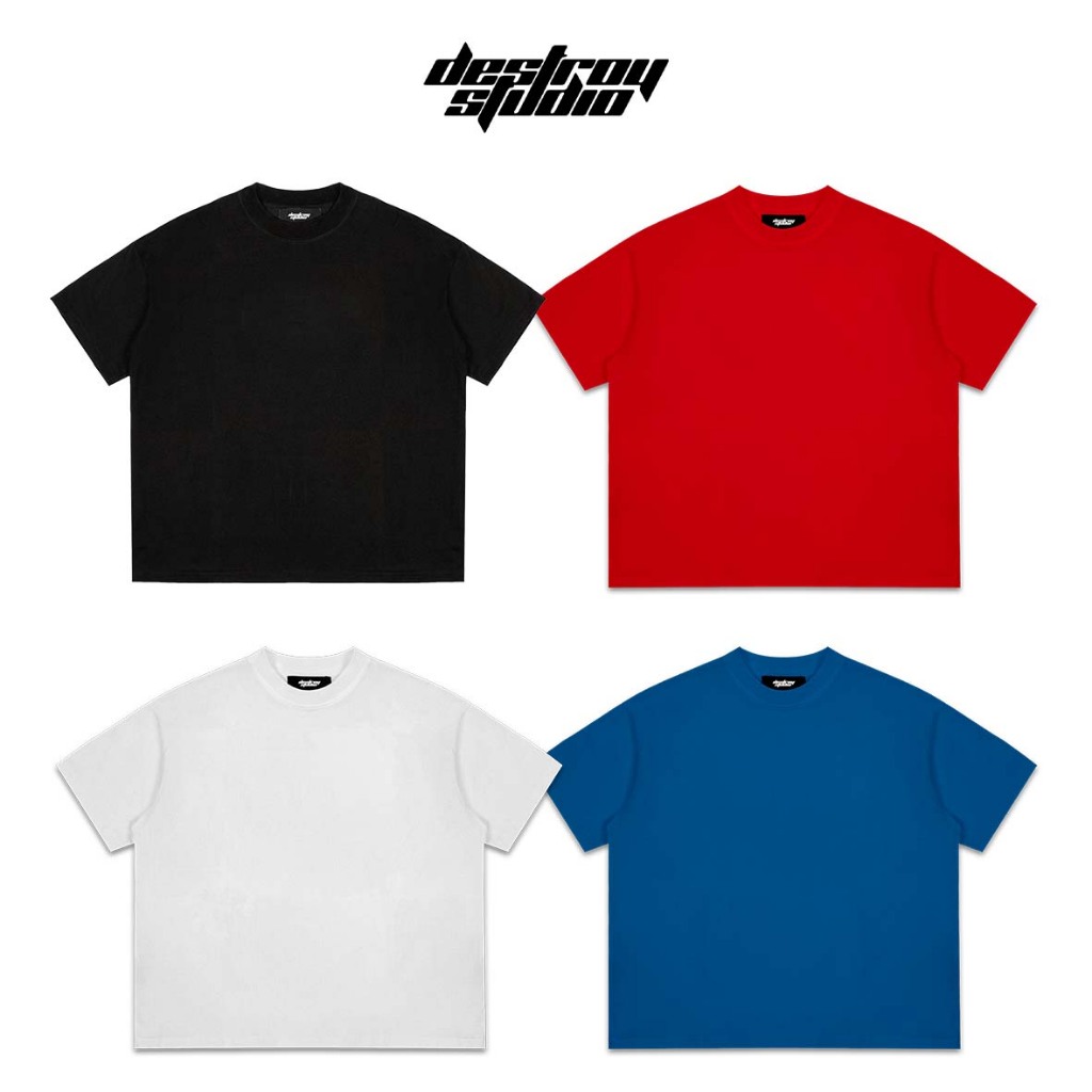 Áo Thun TEE BOXY Destroy Studio - Áo thun trơn BOXY 4 màu - Áo Phông Nam Nữ BOXY Cotton