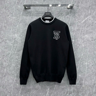 Áo sweater len nam nữ BBR vải len dệt logo chữ BT ngực phối cổ sọc trắng dày dặn basic boy phố AN87P