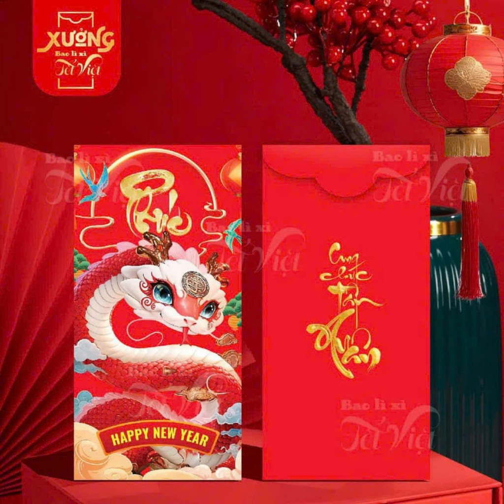 Combo 10 bao lì xì tết 2025 năm Ất Tỵ mẫu mới