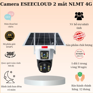 (Lỗi 1 đổi 1) Camera ESEE ngoài trời dùng sim 4G năng lượng mặt trời, 2 ống kính - Hàng chính hãng
