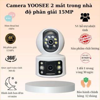 (Lỗi 1 đổi 1) Camera trong nhà Wifi YOOSEE KÉP 15.0MP Không Dây Xem 2 Màn Hình Cùng Lúc Xoay 360 Độ