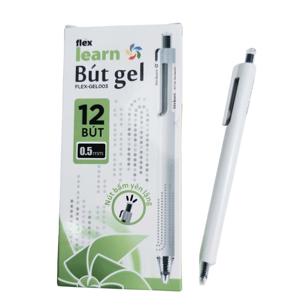 (Hộp 12 cây) Bút FLEX-GEL003 Xanh và Bút FLEX-GEL003 Đen