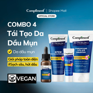 Bộ Chăm Sóc Da Dầu Mụn AHA BHA PHA Compliment, Sữa Rửa Mặt, Kem Dưỡng Ẩm, Serum, Kem Chấm Mụn