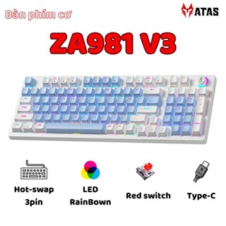Bàn phím cơ ATAS ZA981 98 Key - Có Hotswap - Red switch - Có nút điều chỉnh độ sáng - LED 9 chế độ