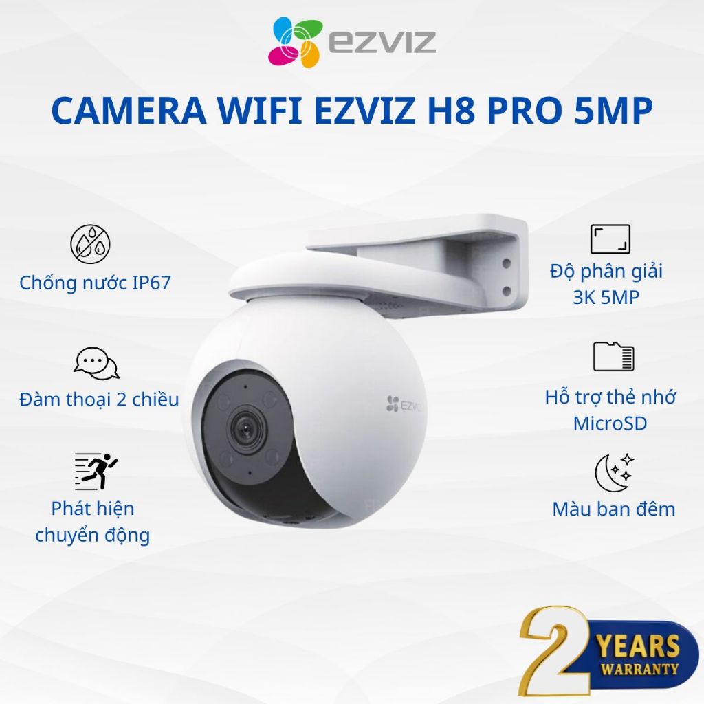 CAMERA WIFI NGOÀI TRỜI EZVIZ H8 PRO 3K 5MP [FULL VAT]