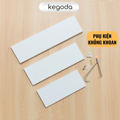 [Hỏa tốc] Bộ 3 Kệ Gỗ Treo Tường Không Khoan Kích Thước 35/45/55cm, Rộng 15cm KEGODA KT55