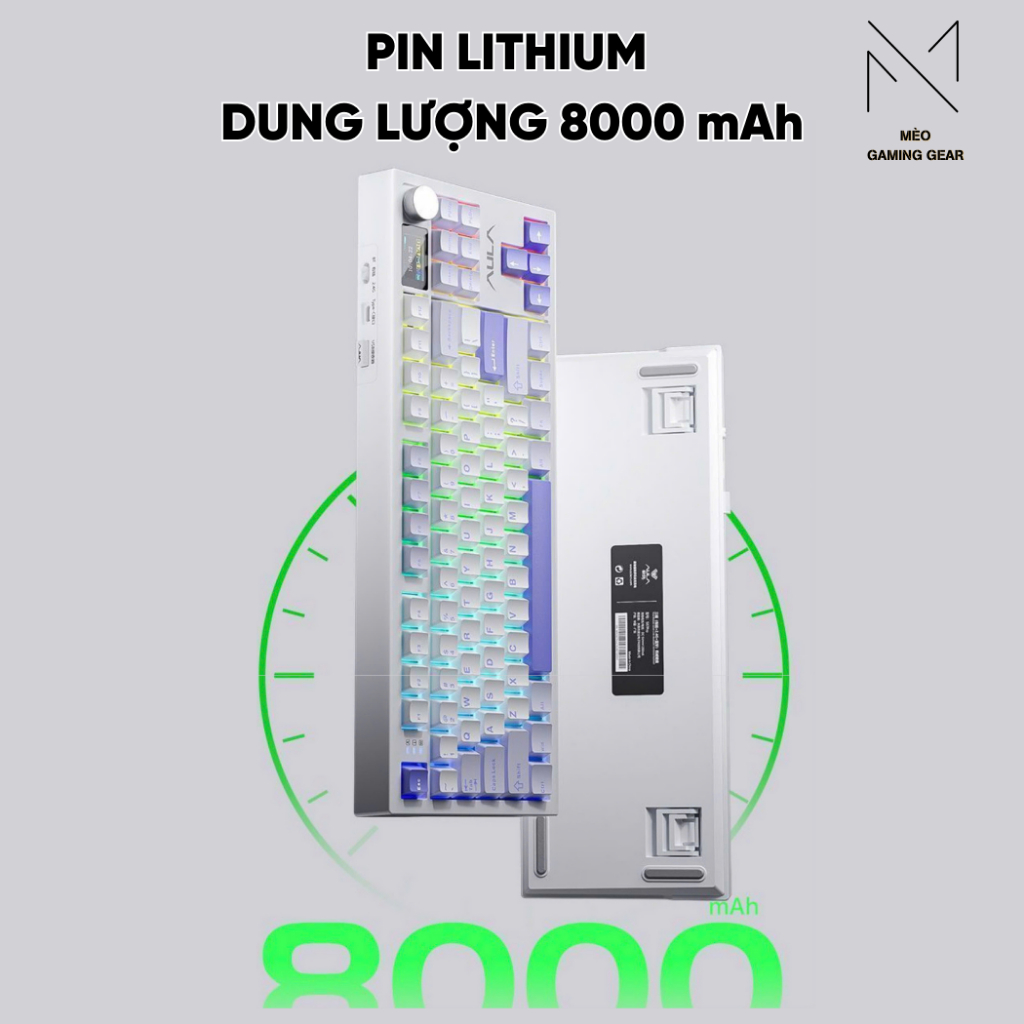 Bàn phím cơ không dây AULA S87 PRO - Mạch xuôi - LED RGB - Màn hình TFT + Núm xoay | BigBuy360 - bigbuy360.vn