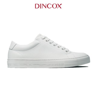 Giày Da Sneaker Unisex Nam Nữ D20 White DINCOX Năng Động Cá Tính - Giày Da Trắng Sang Trọng