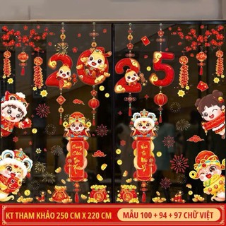 HOẢ TỐC HCM-Decal tết VIỆT dán tường, dán cửa kính 2 mặt, trang trí năm mới, HÍT TĨNH ĐIỆN- KEO 2025