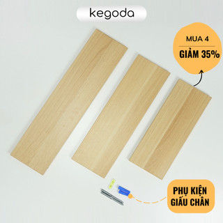 [Mua từ 2 giảm 40%] Kệ Gỗ Thanh Ngang Treo Tường Màu Vân Gỗ Sồi, Tặng Kèm Phụ Kiện KEGODA KT56